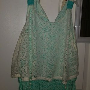 Green blue romper